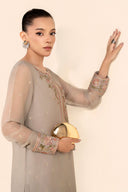 2 Pc Embroidered Chiffon Suit