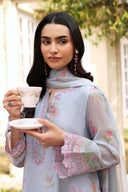 2 Pc Embroidered Cotton Net Suit