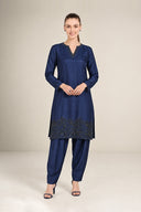 2 Pc Embellished Bamberg Raw Silk Suit