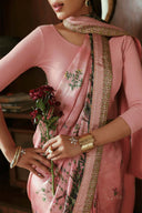 Printed Charmeuse Silk Saree