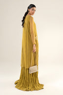 2 Pc Embroidered Net Suit