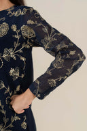 2 Pc Embroidered Cotton Net Suit