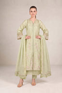 2 Pc Embroidered Bamberg Raw Silk Suit
