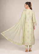 2 Pc Embroidered Bamberg Raw Silk Suit