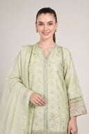 2 Pc Embroidered Bamberg Raw Silk Suit