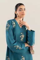 2 Pc Embroidered Raw Silk Suit