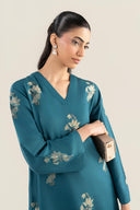 2 Pc Embroidered Raw Silk Suit