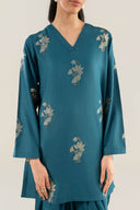 2 Pc Embroidered Raw Silk Suit