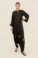 2 Pc Embellished Raw Silk Suit