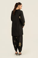2 Pc Embellished Raw Silk Suit