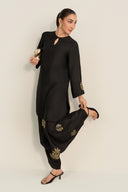2 Pc Embellished Raw Silk Suit