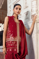 3 Pc Unstitched Embroidered Chiffon Suit