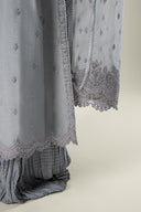 2 Pc Embroidered Raw Silk Suit
