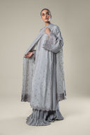 2 Pc Embroidered Raw Silk Suit