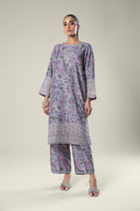 2 Pc Embroidered Raw Silk Suit