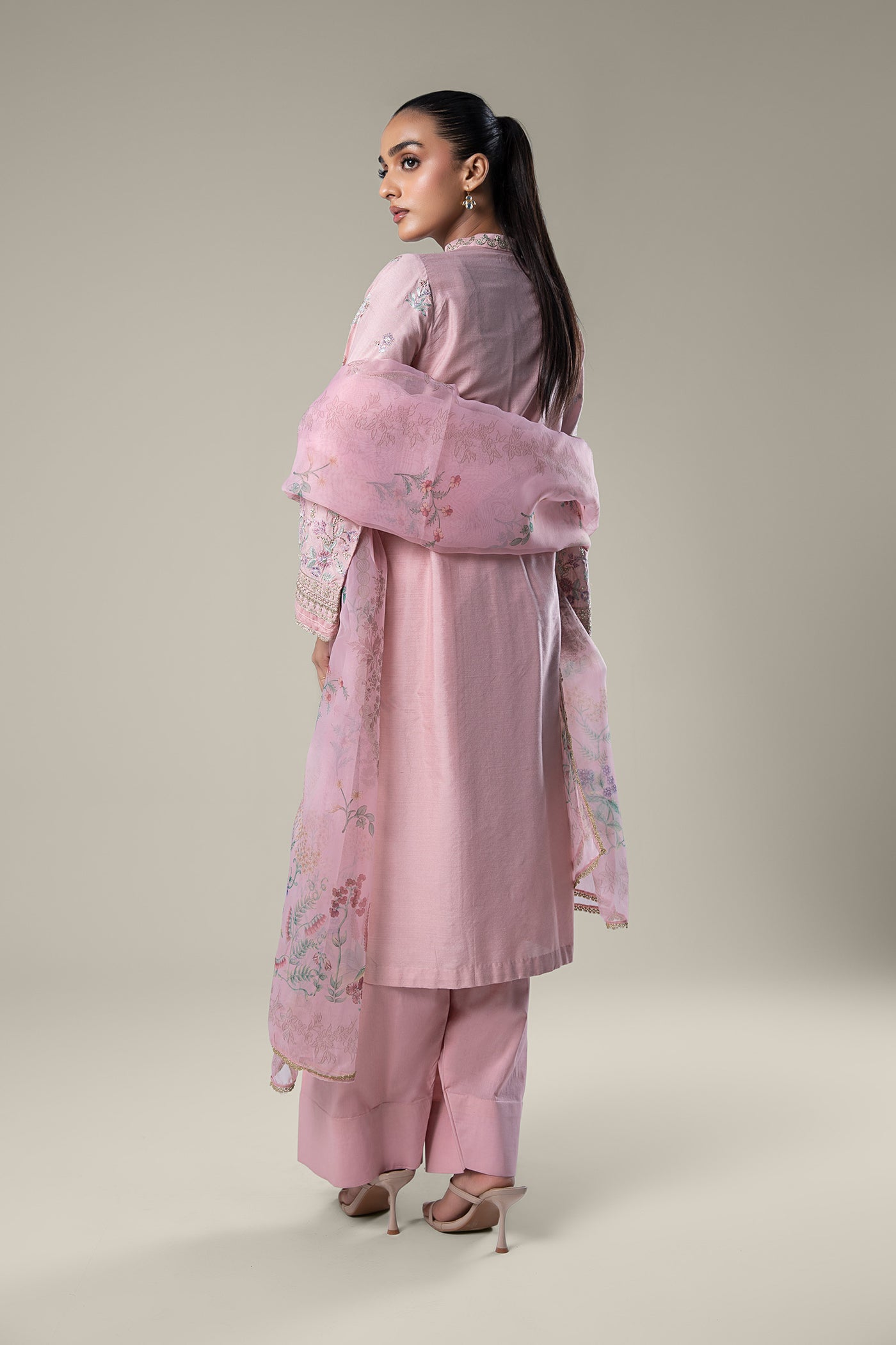 2 Pc Embroidered Khaddi Silk Suit