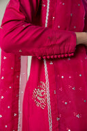 2 Pc Embroidered Raw Silk Suit