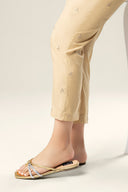 Embroidered Raw Silk Trouser