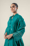 2 Pc Embroidered Khaddi Silk Suit