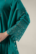 2 Pc Embroidered Khaddi Silk Suit