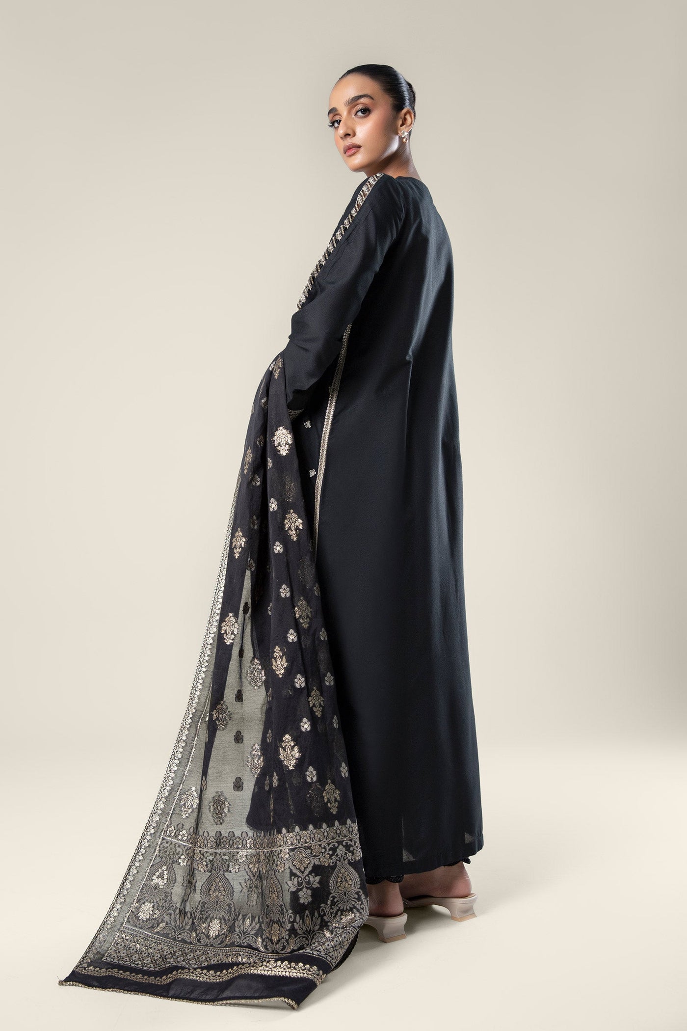 2 Pc Embroidered Khaddi Silk Suit