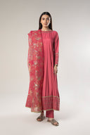 2 Pc Embroidered Raw Silk Suit
