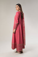 2 Pc Embroidered Raw Silk Suit