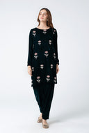 2 Pc Embellished Velvet Suit