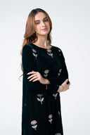 2 Pc Embellished Velvet Suit