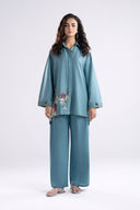 2 Pc Embroidered Slub Lawn Suit