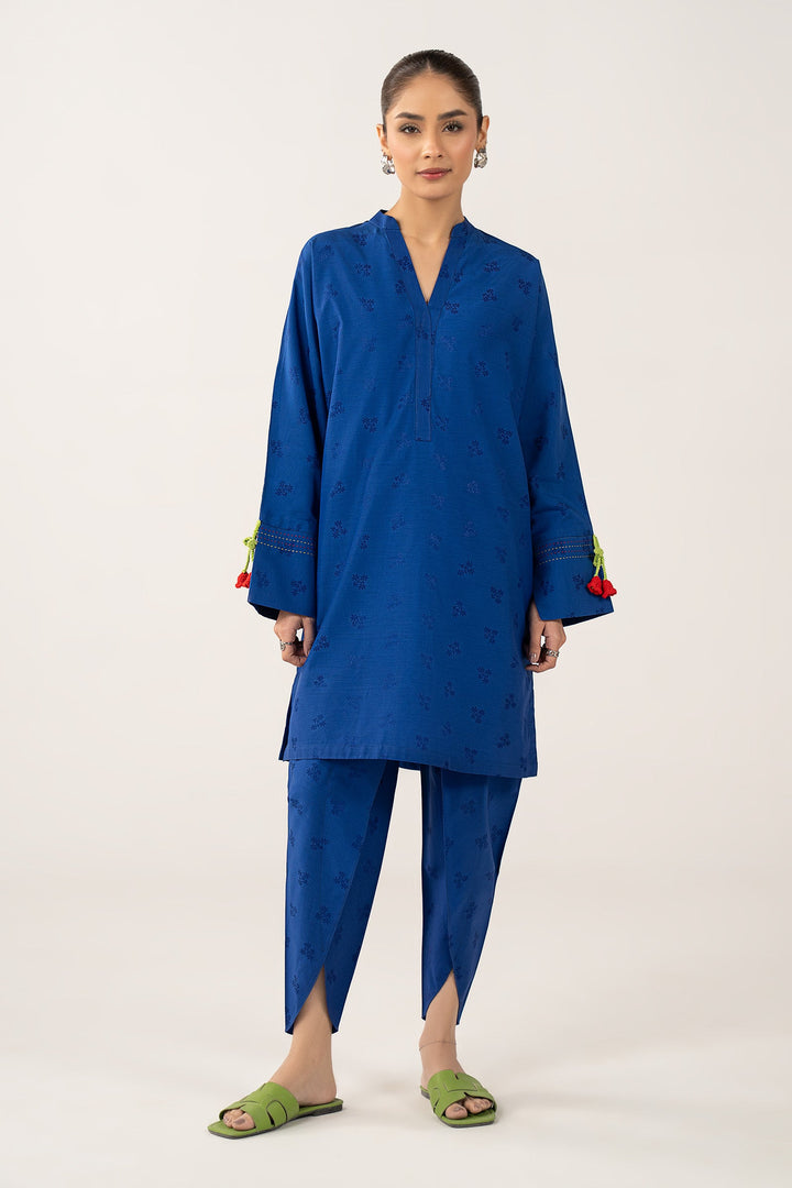 2 Pc Dyed Dobby Viscose Suit Casuals MBSST16-ESM-BLU