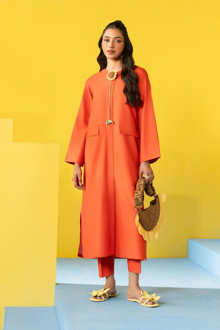 2 Pc Dyed Arabic Lawn Suit Casuals MBSST69-ESM-ORG