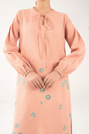 2 Pc Embroidered Crosshatch Linen Suit