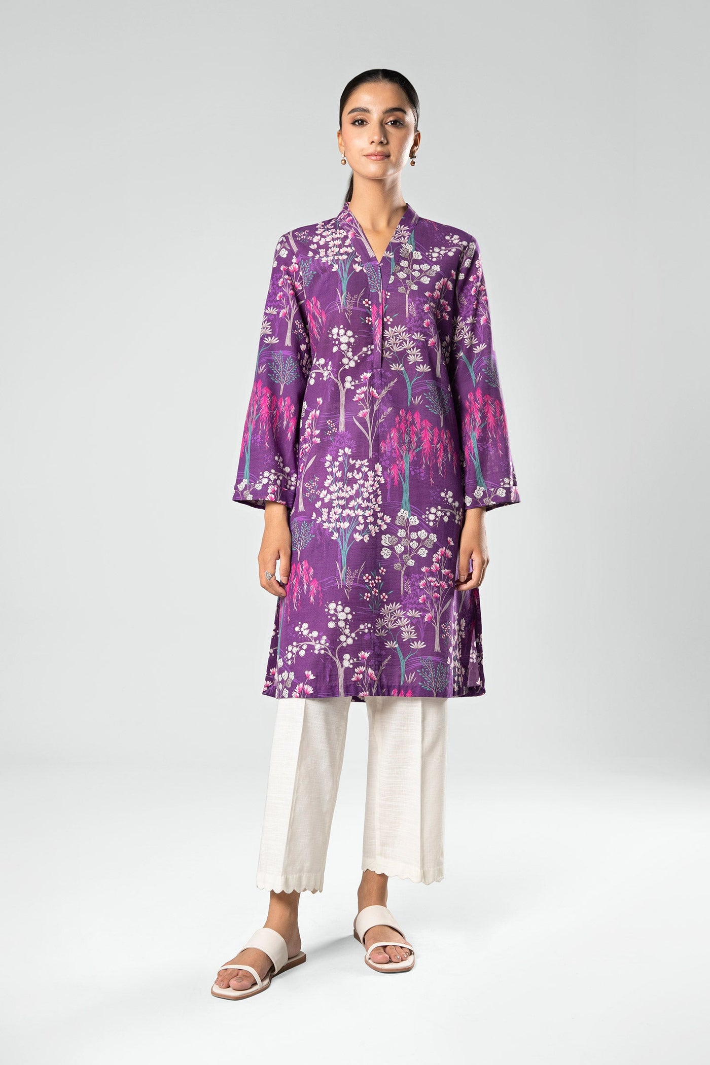 Printed Khaddar Shirt