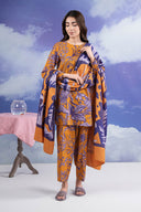 3 Pc Printed Khaddar Suit