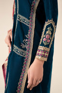 3 Pc Embroidered Velvet Suit