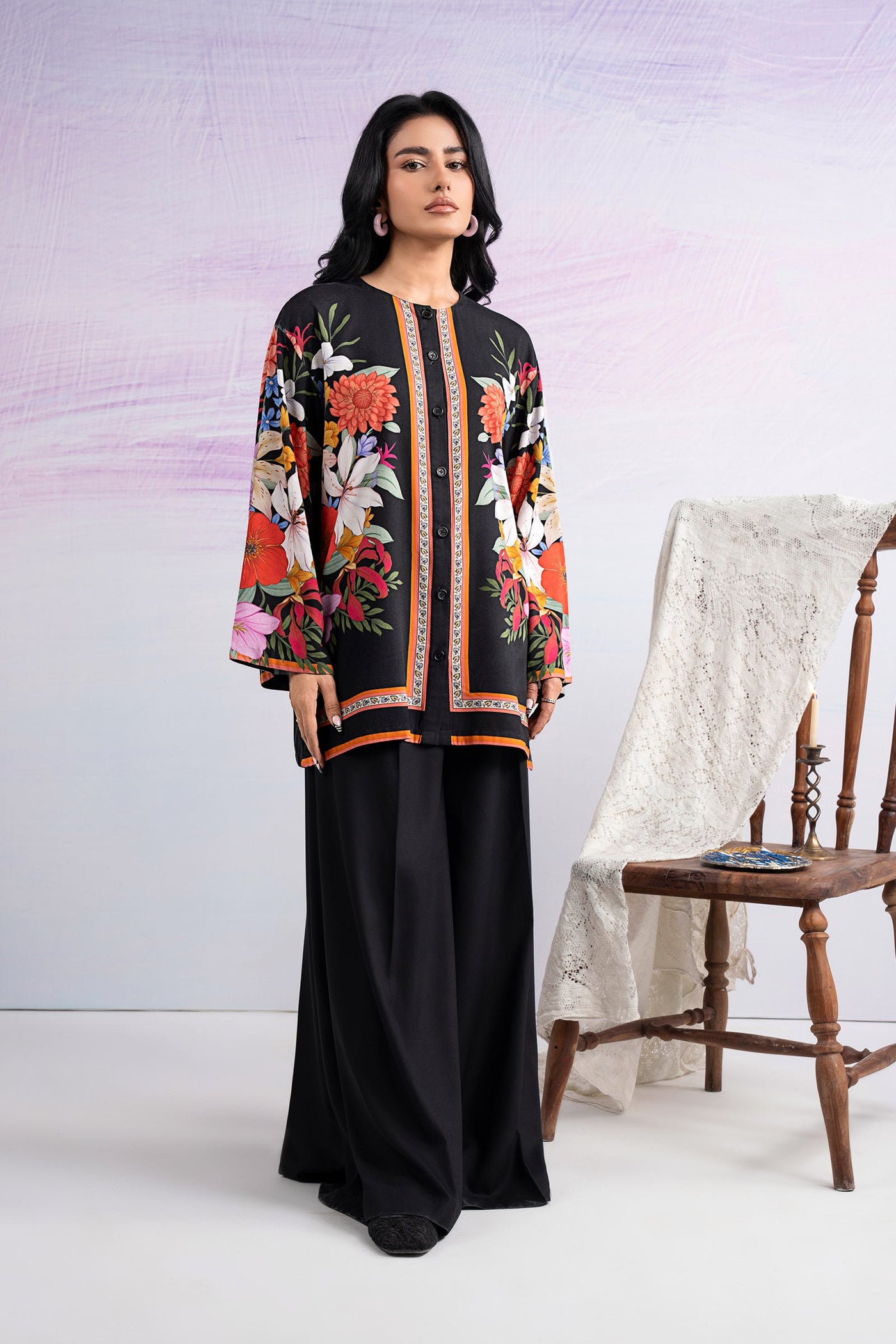 2 Pc Printed Twill Suit
