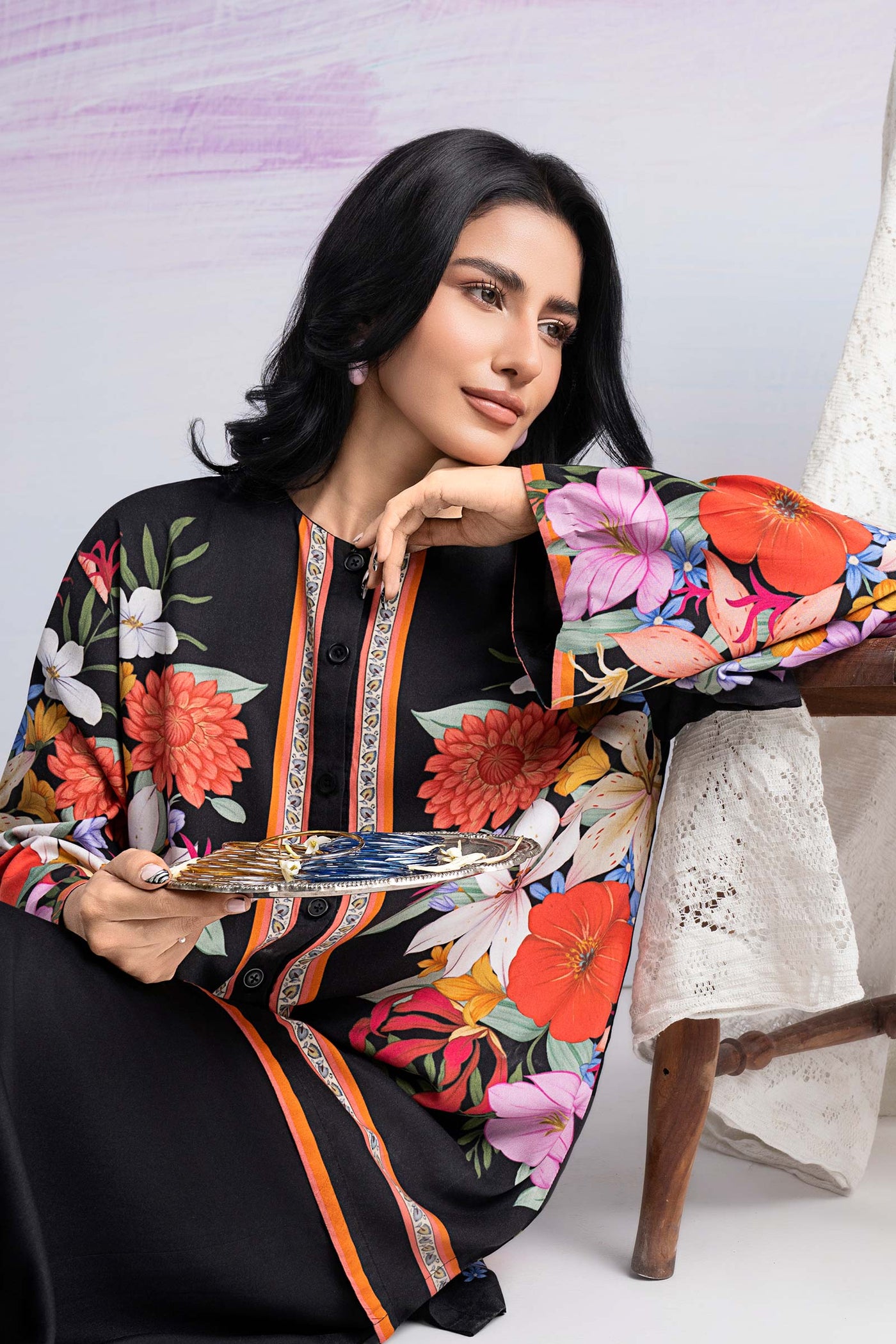 2 Pc Printed Twill Suit