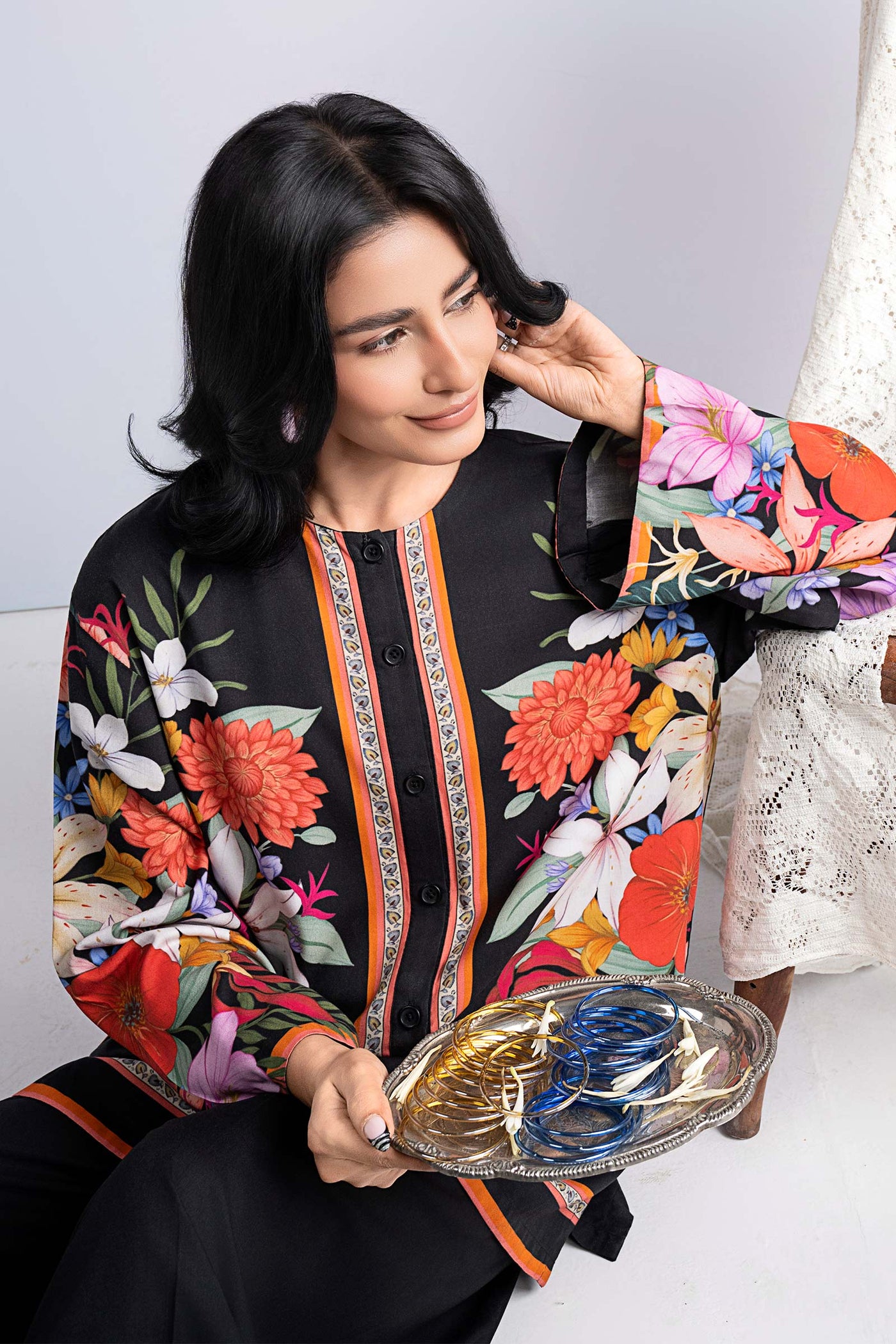 2 Pc Printed Twill Suit