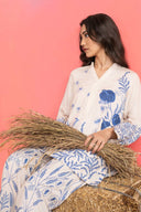 2 Pc Printed Silk Slub Suit