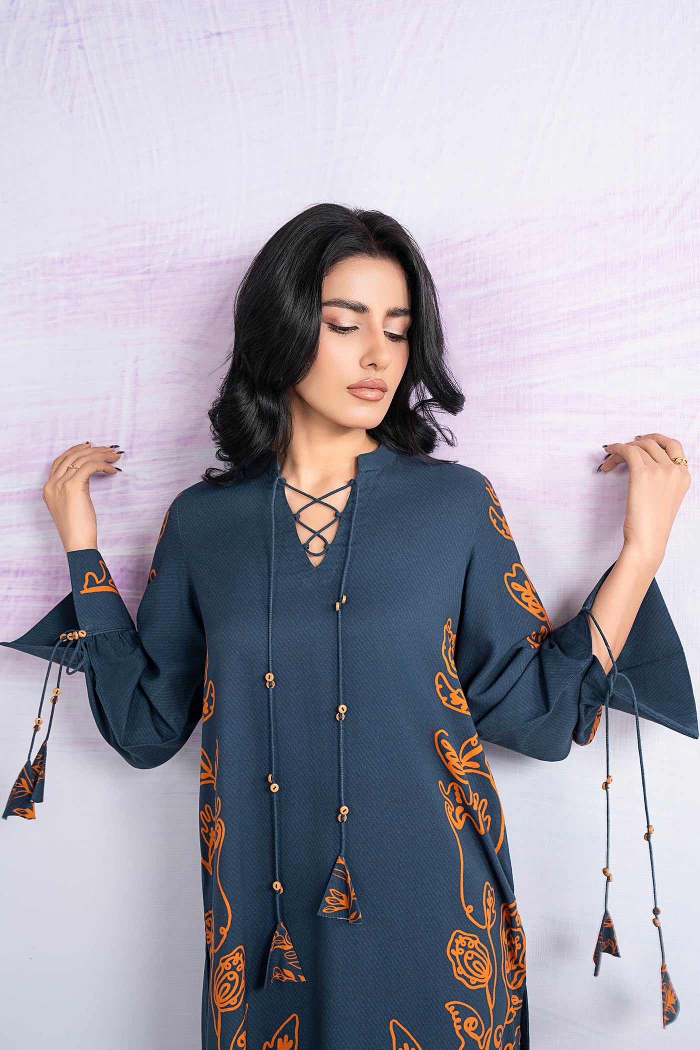 2 Pc Printed Twill Suit