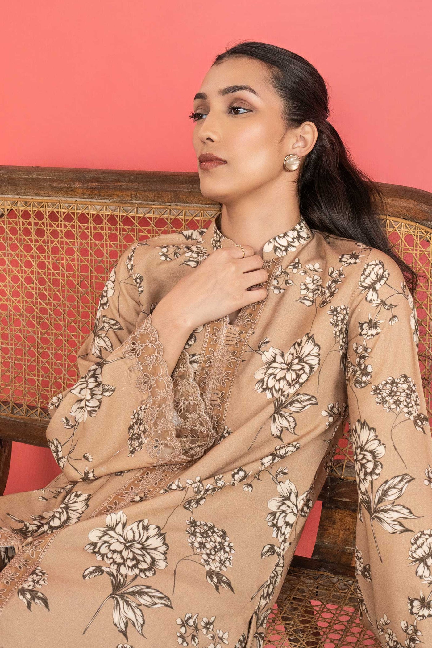 2 Pc Embroidered Karandi Suit