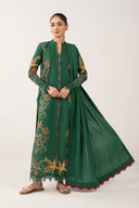 3 Pc Embroidered Dobby Lurex Suit