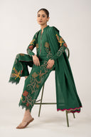 3 Pc Embroidered Dobby Lurex Suit