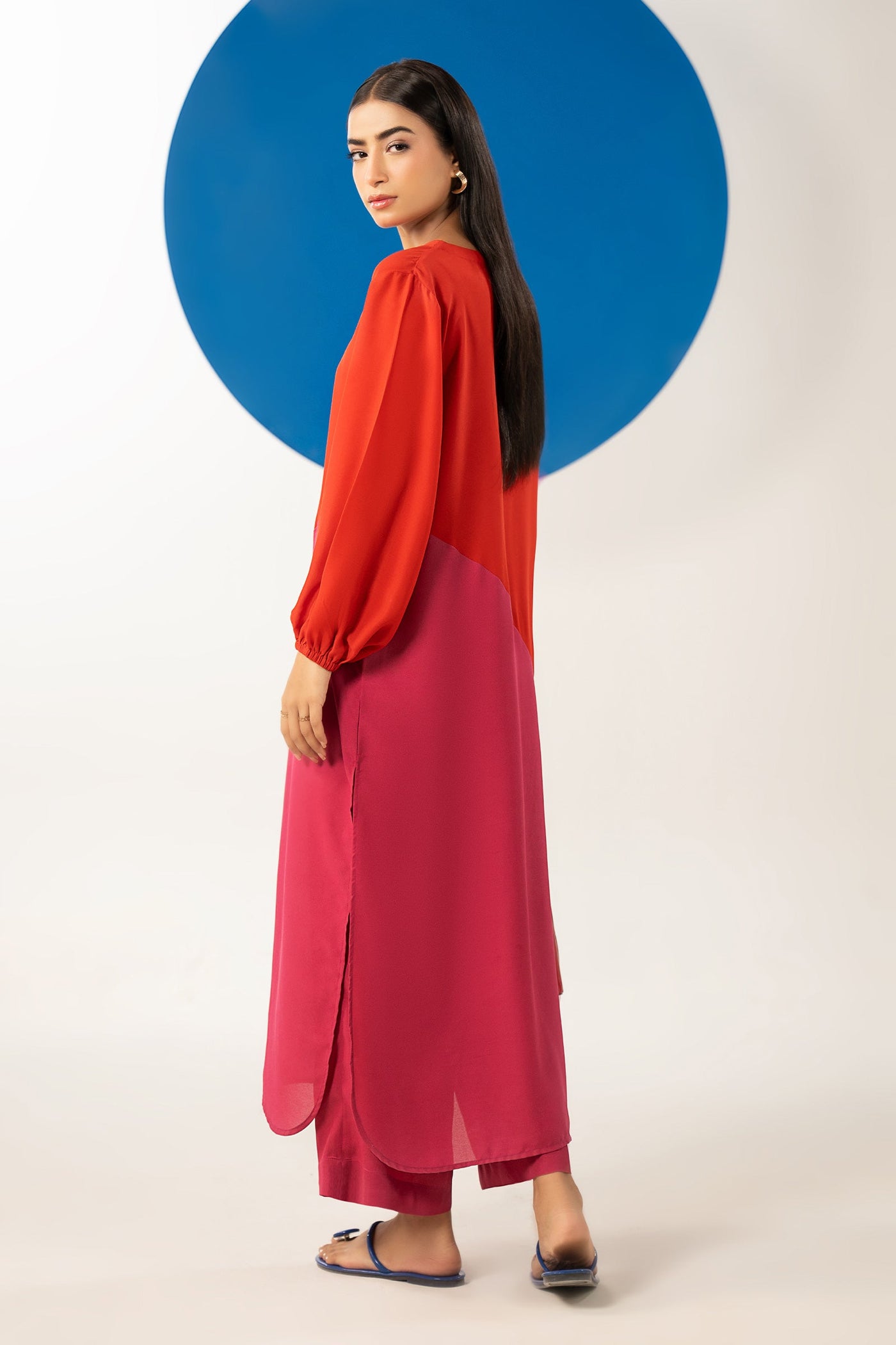 2 Pc Dyed Georgette Suit