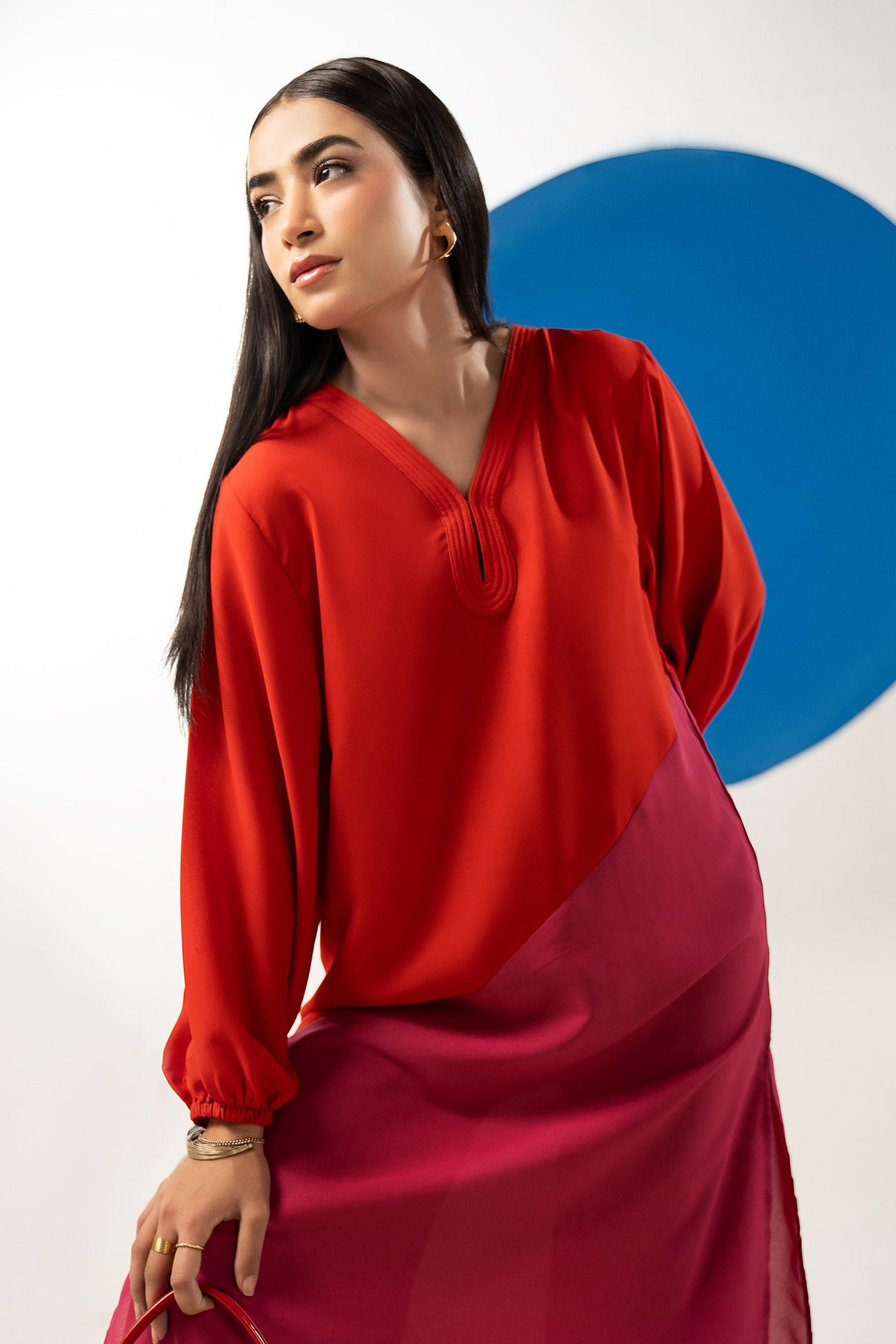 2 Pc Dyed Georgette Suit