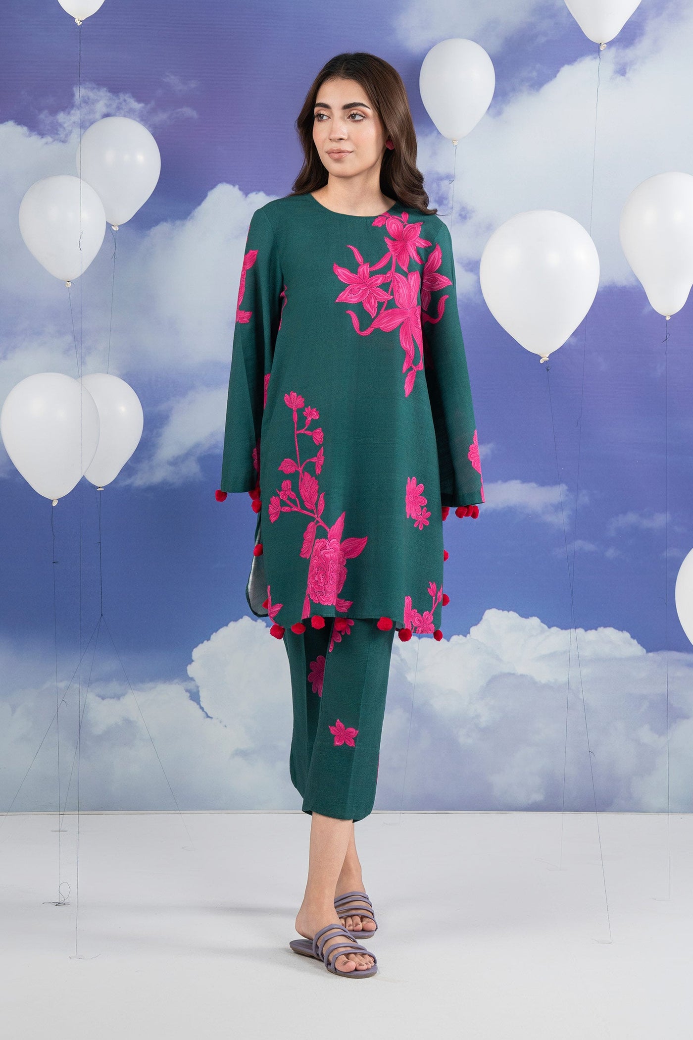 2 Pc Printed Linen Suit