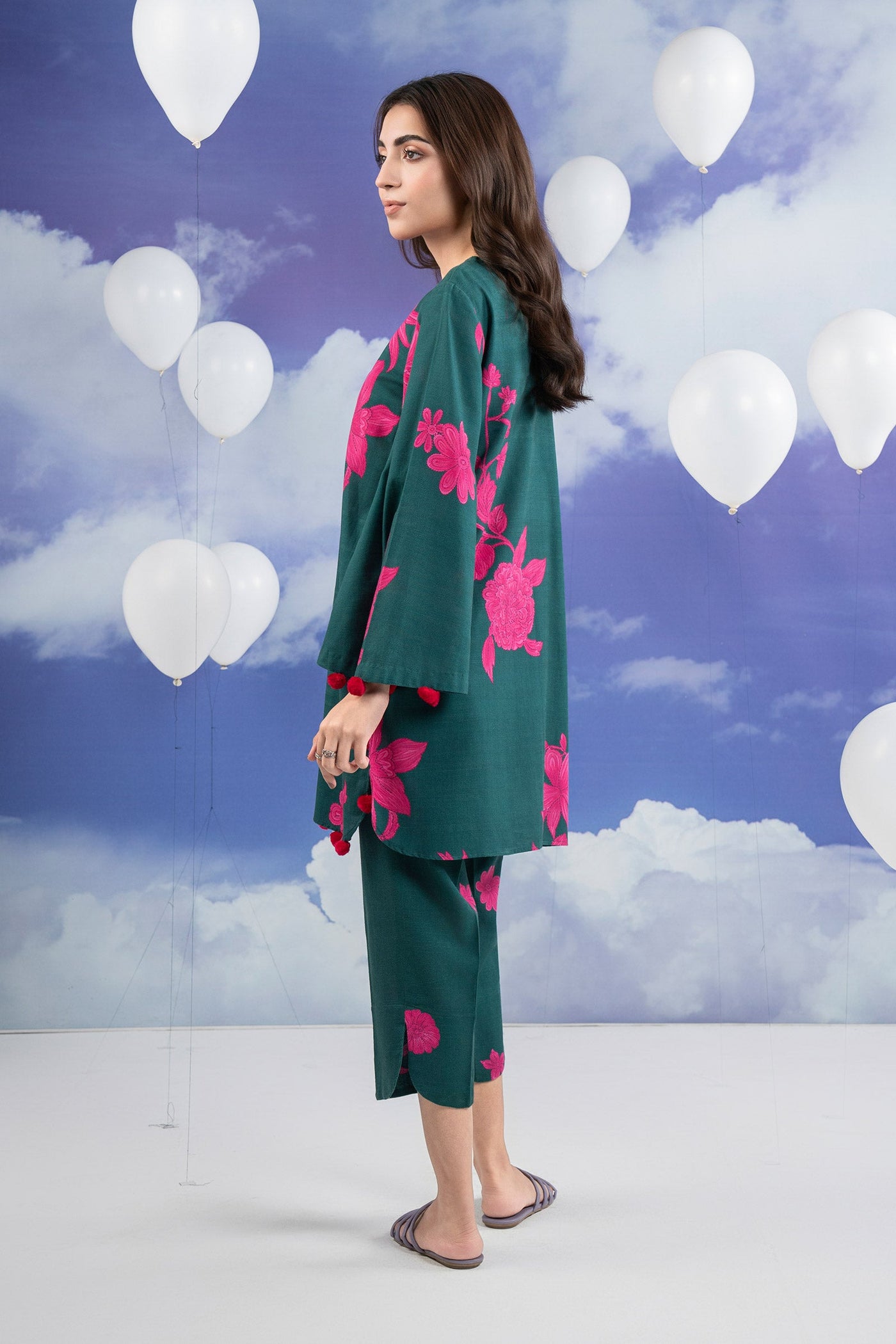 2 Pc Printed Linen Suit