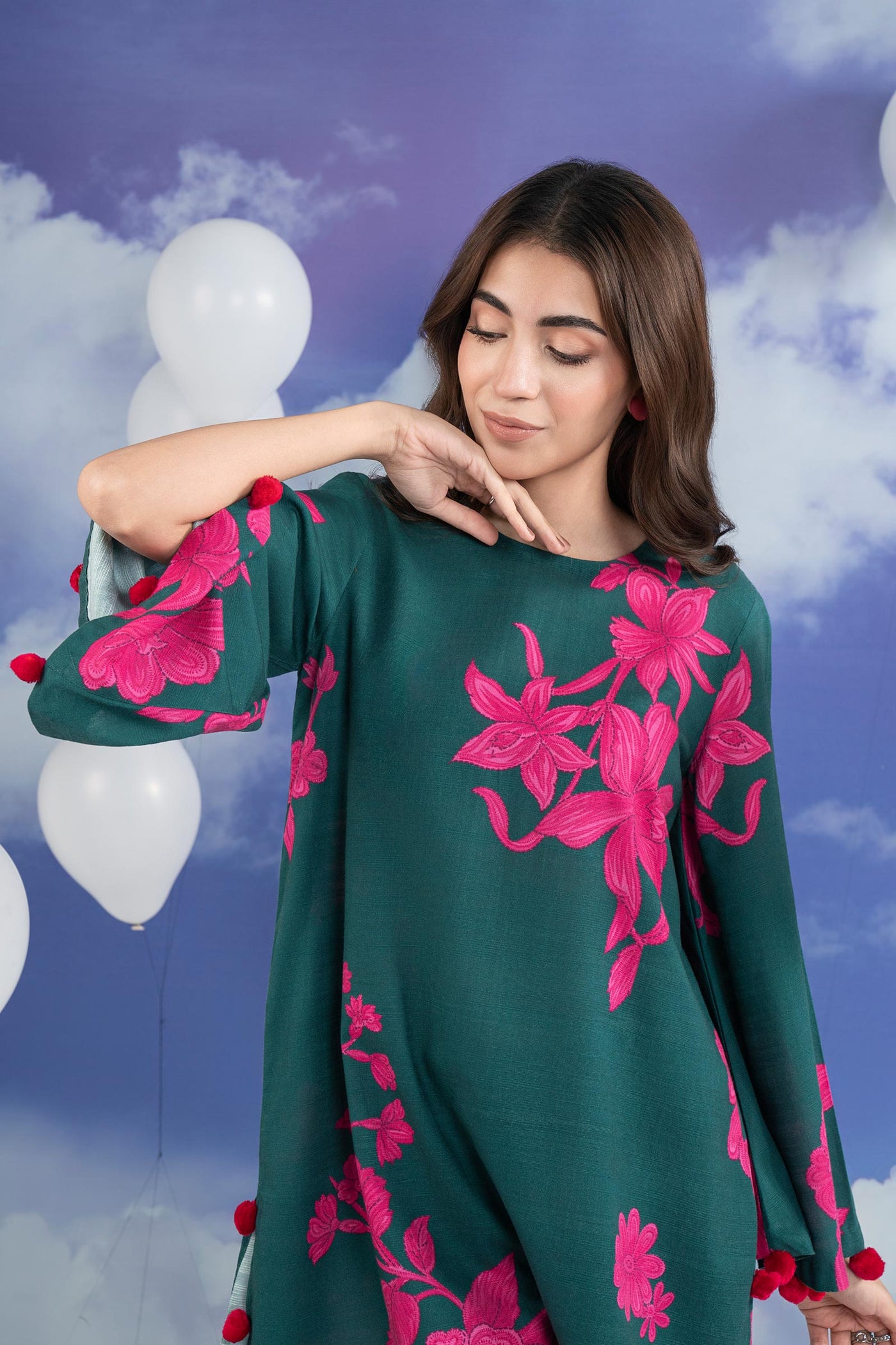 2 Pc Printed Linen Suit
