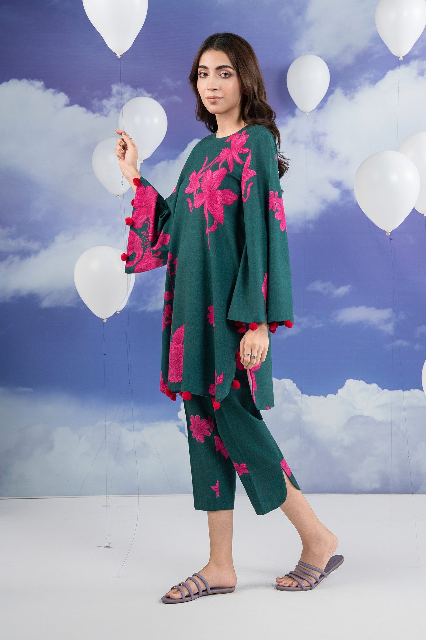 2 Pc Printed Linen Suit